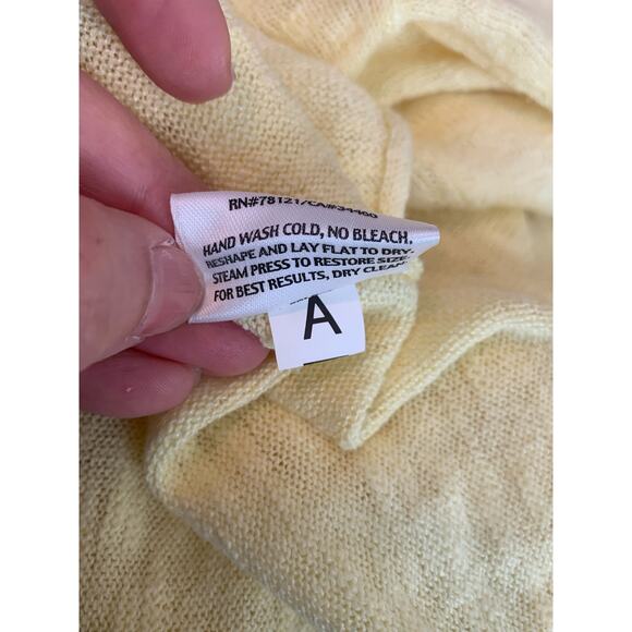 Eileen Fisher yellow short sleeves open asymmetrical cardigan size Small - Picture 7 of 11